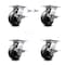 Service Caster 5 Inch Phenolic Caster Set with Roller Bearing 4 Brake and 2 Swivel Lock SCC SCC-35S520-PHR-SLB-BSL-2-SLB-2 - alternate 1